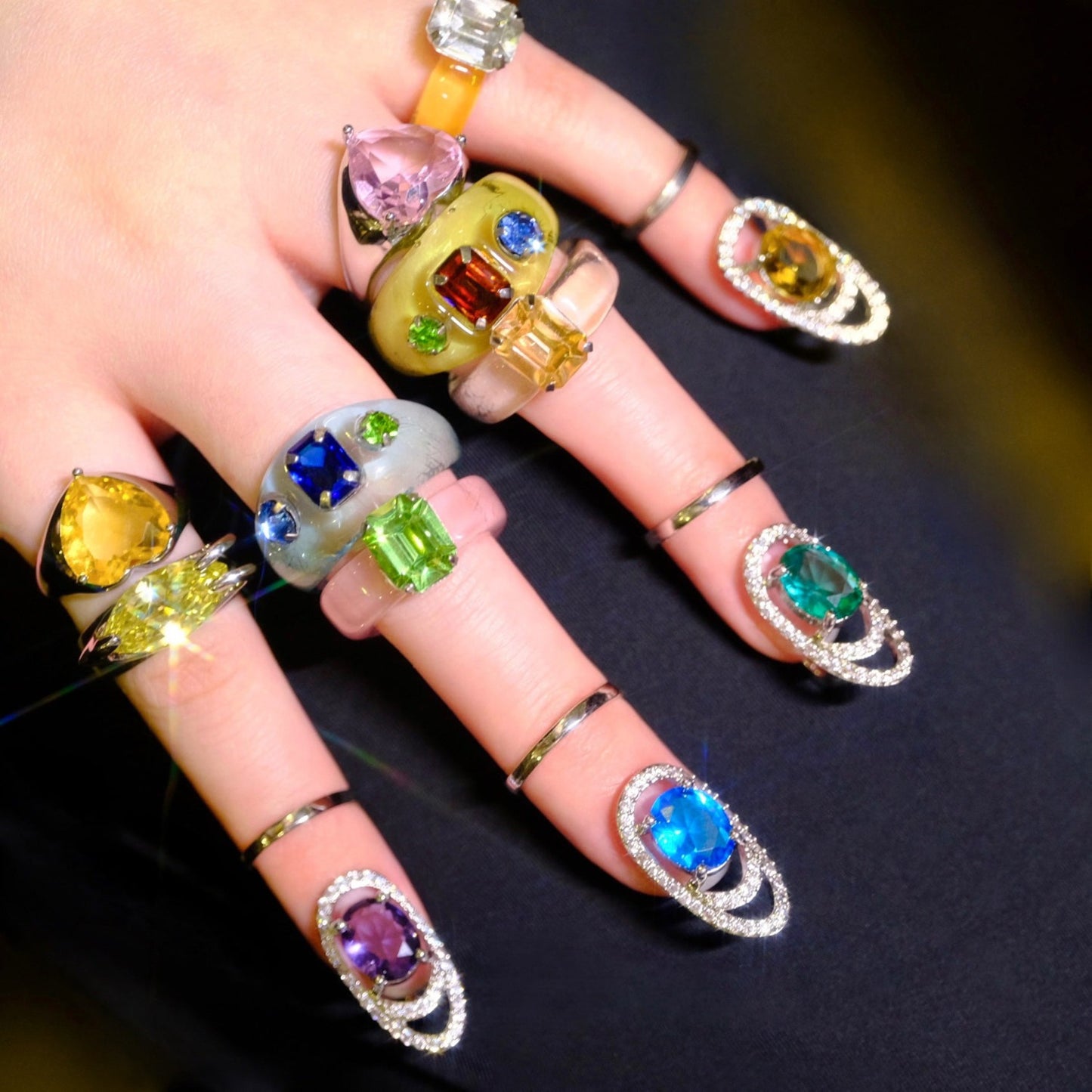 Jelly Candy Rings Set - 5pcs