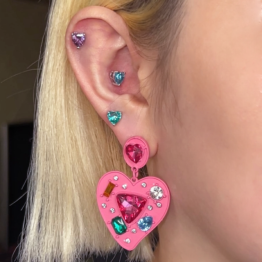 PInk Religion Earrings - 2pcs