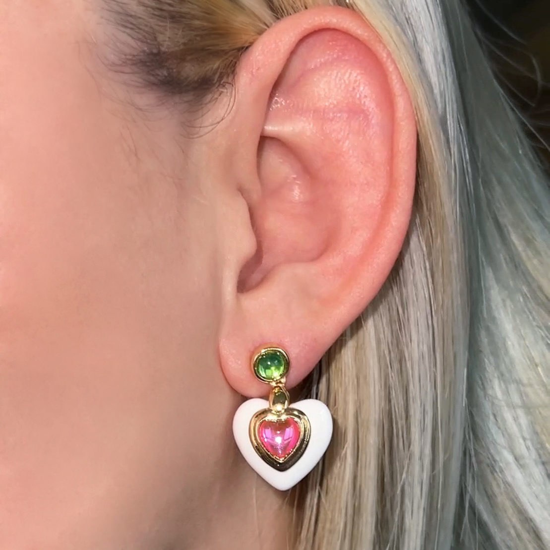 Retro Love Earrings - 2pcs