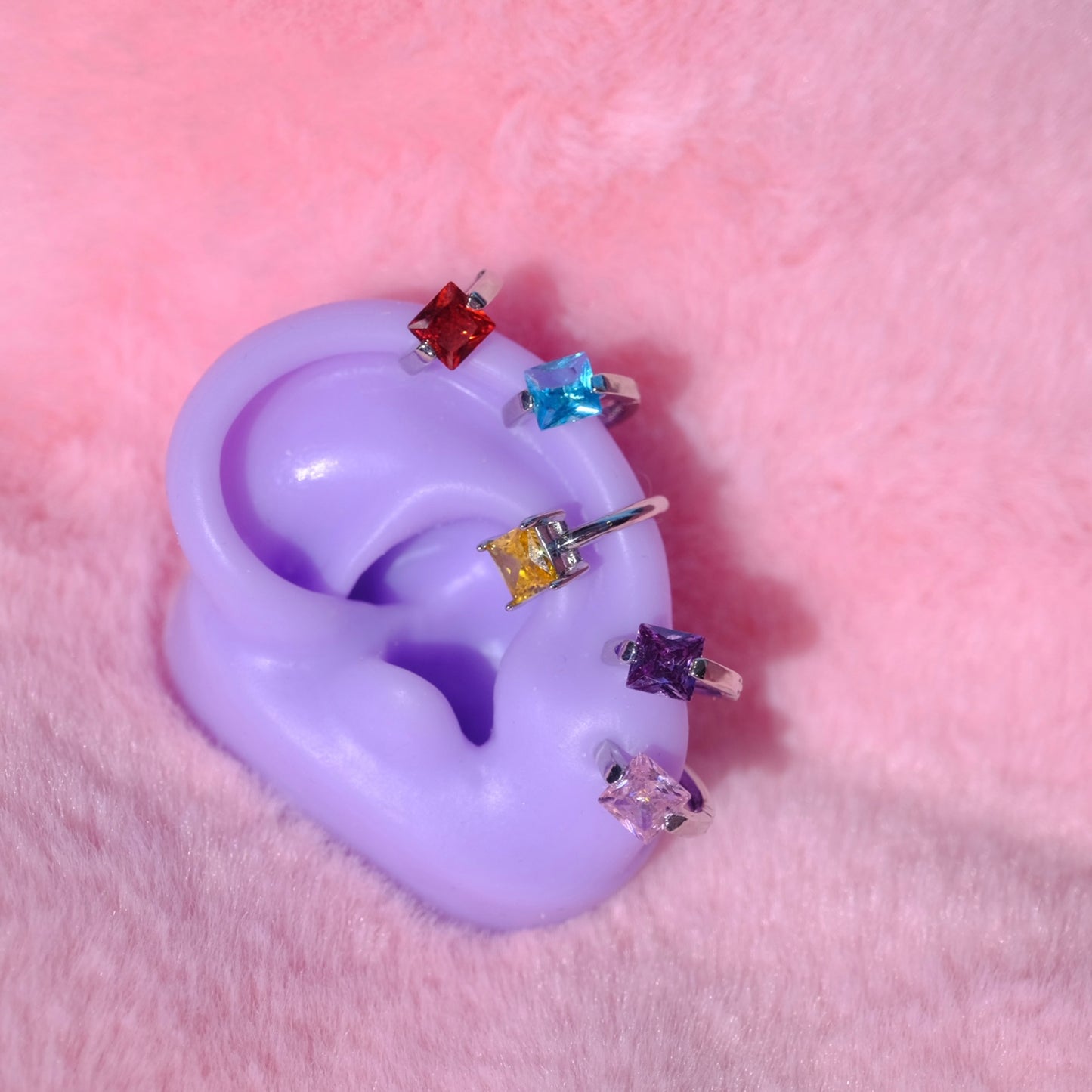 Cubic Moon Huggies & Ear Cuff Set - 9pcs