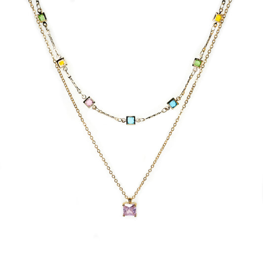 Cubic Paradise Necklaces Set - 2pcs